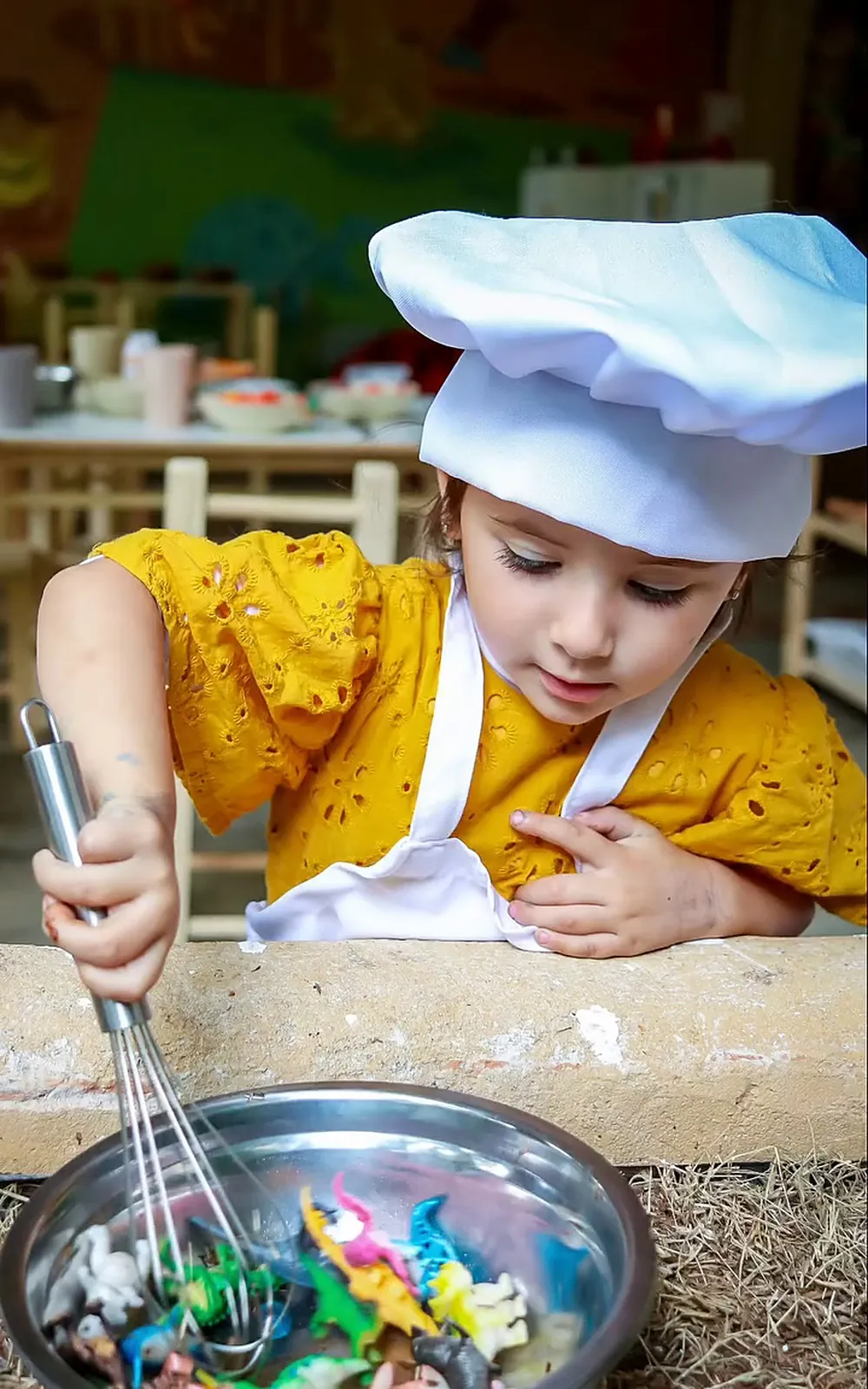 Pequena chef no Espaço Mais Brincar